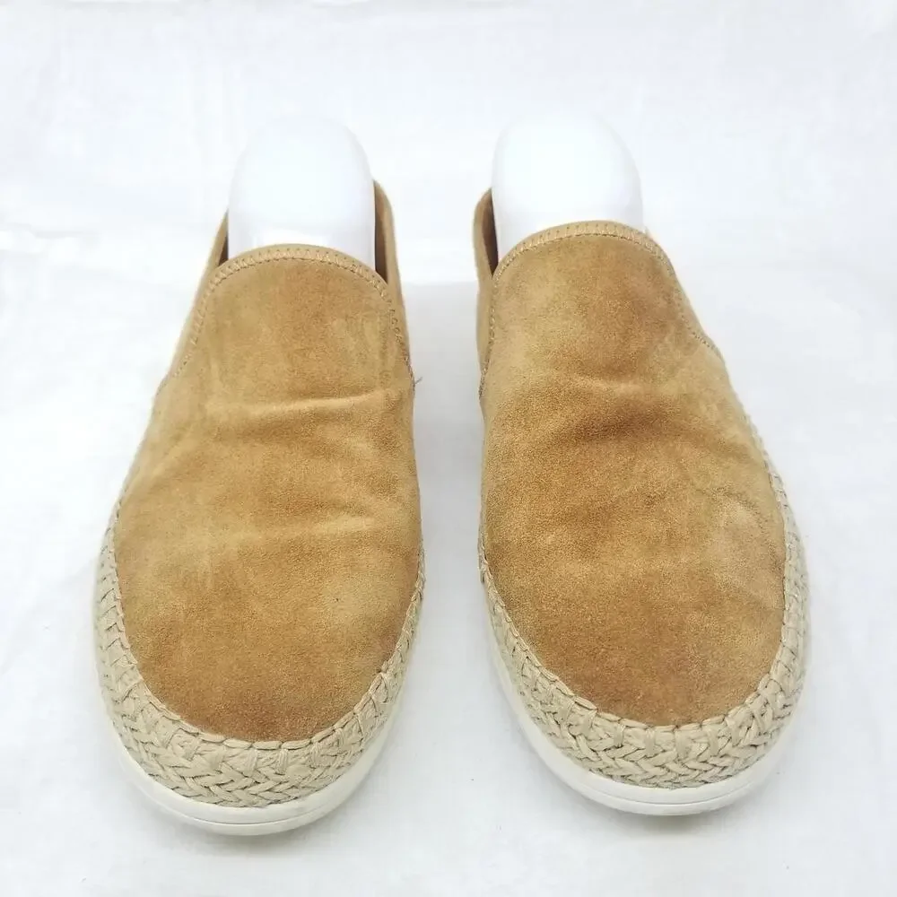 Vince Suede‎ Leather Espadrille Slip-On Loafers Womens 8.5 M Camel Brown